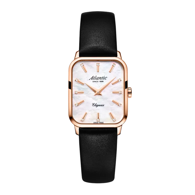 Elegance Belle | Rose Gold with Mother Of Pearl Dial and Leather Strap