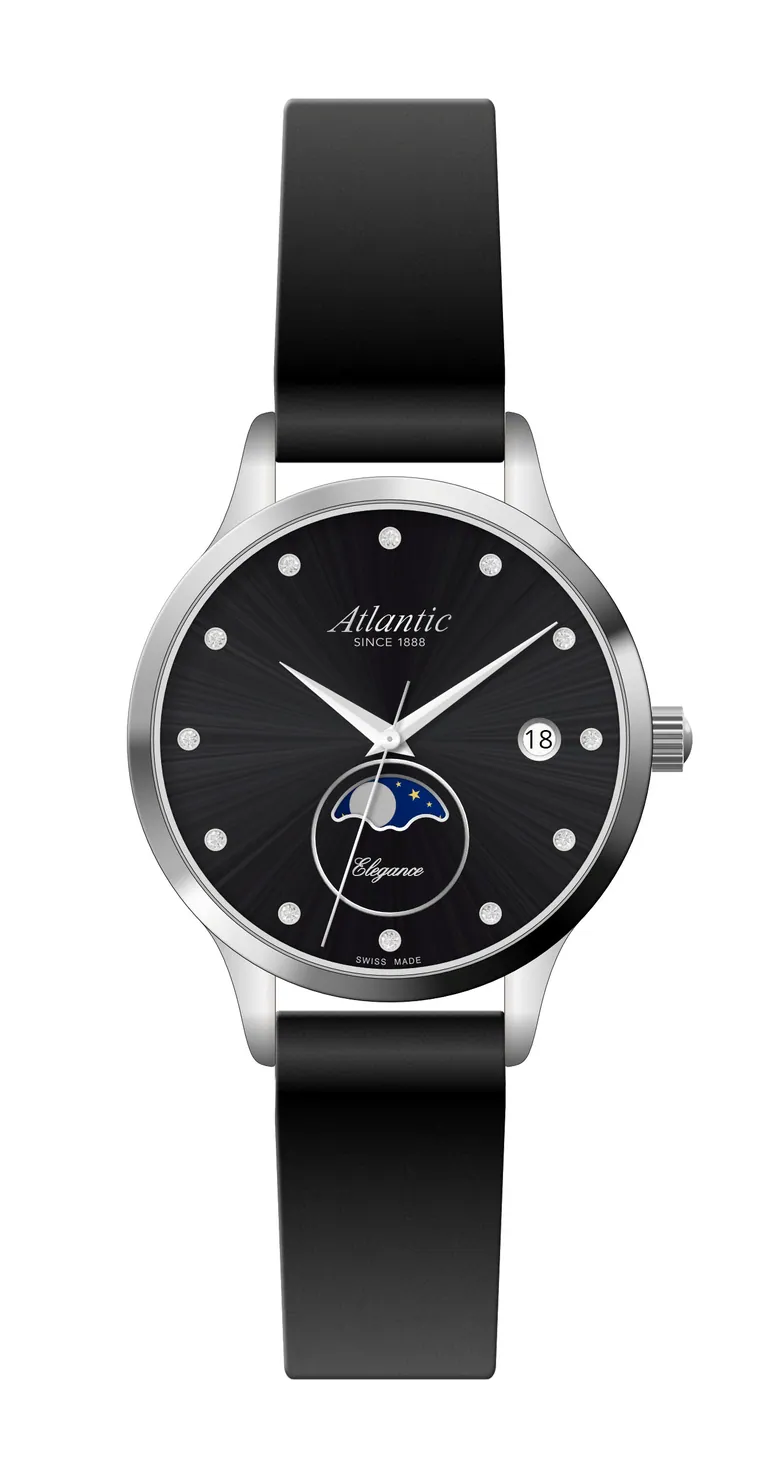 Elegance Moonphase Black Leather