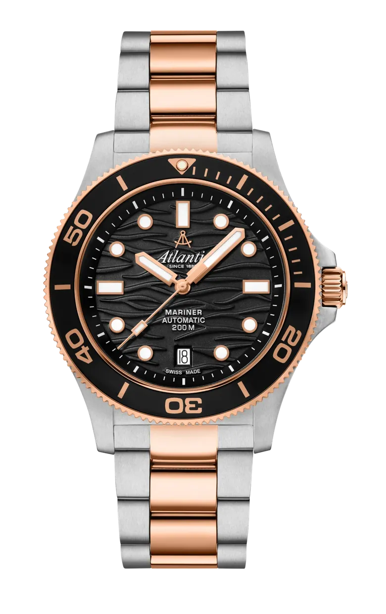Atlantic Mariner Wave Automatic | Black/Rose Gold Dial