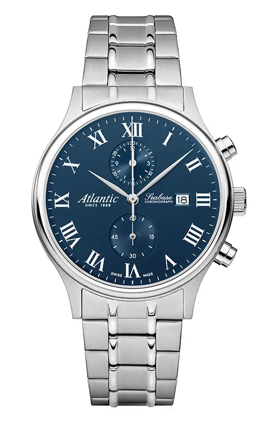 Seabase Chronograph NM | Steel/Blue Roman