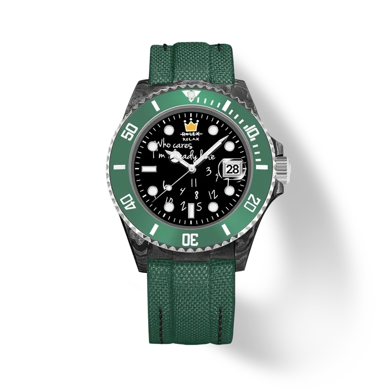 Hydrocore Carbon Fiber Watch Automatic, Green Humor