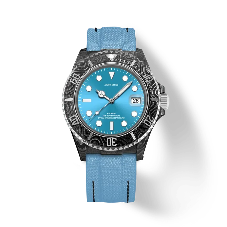 Hydrocore Carbon Fiber Watch Automatic, Ocean Glow