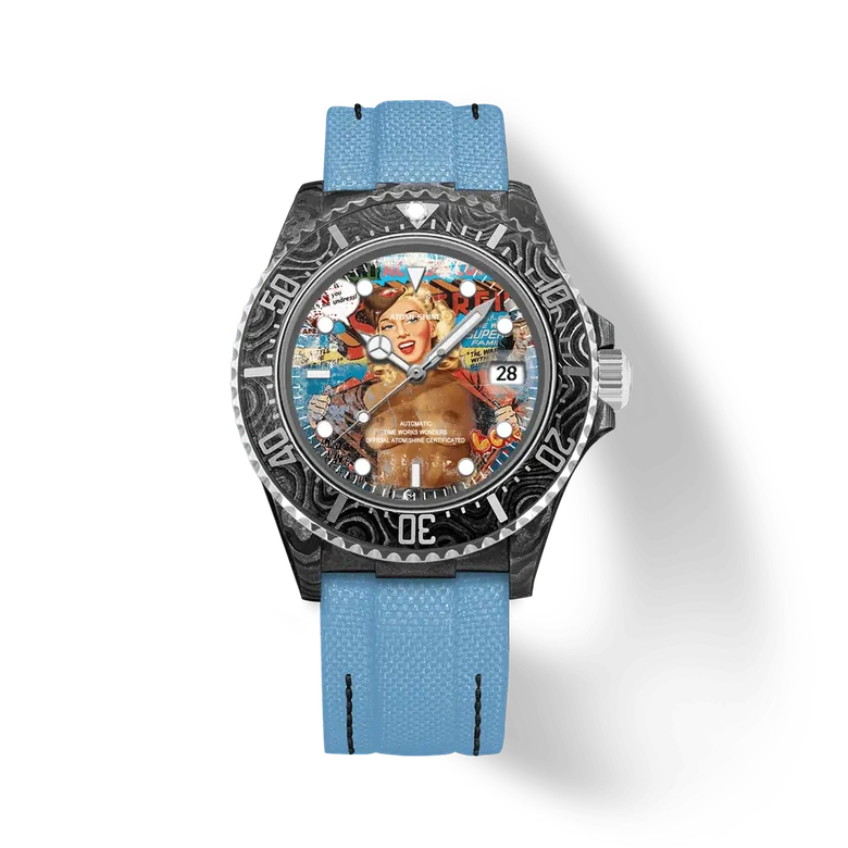 Hydrocore Carbon Fiber Watch Automatic,Warbird Blue