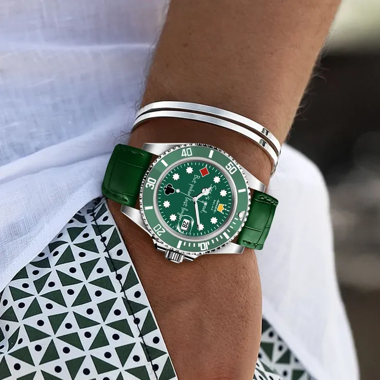 Hydrocore Classic Leather Watch Automatic, Poker King