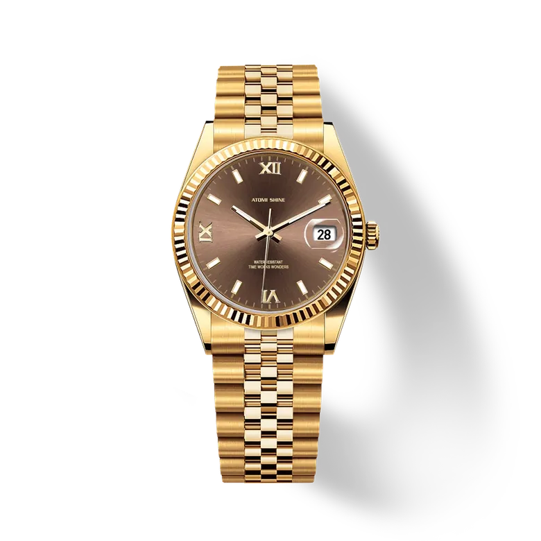 Eondate Classic Watch 36mm, Amber Elegance