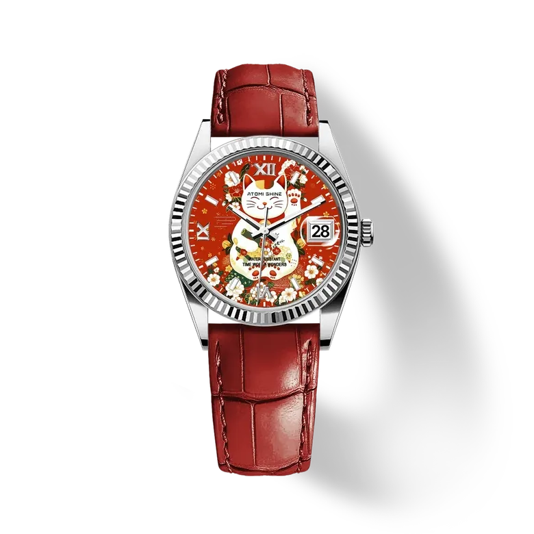 Eondate Classic Leather Watch 36mm, Fortune Spirit