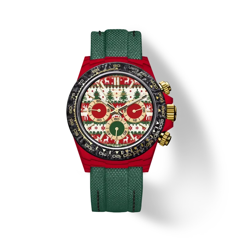 Velocirex Carbon Fiber Watch 39mm, Yuletide Chrono