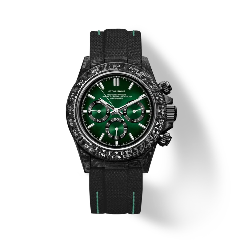 Velocirex Carbon Fiber Watch 39mm, Shadow Green