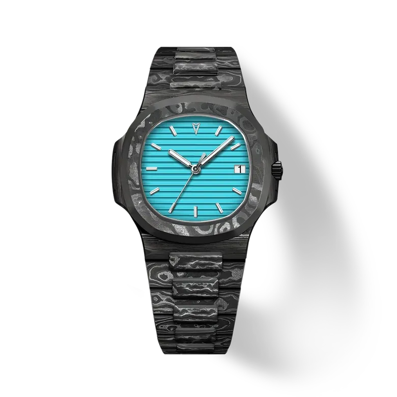 TECHNAUTIC CARBON FIBER WATCH 41mm, Blue Vortex