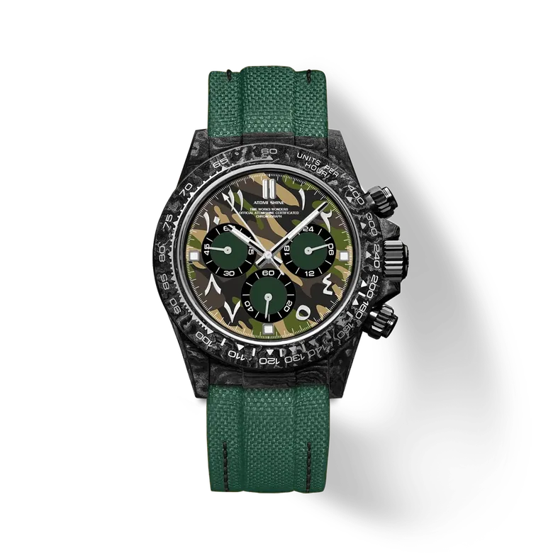 Velocirex Carbon Fiber Watch 39mm, Green Force