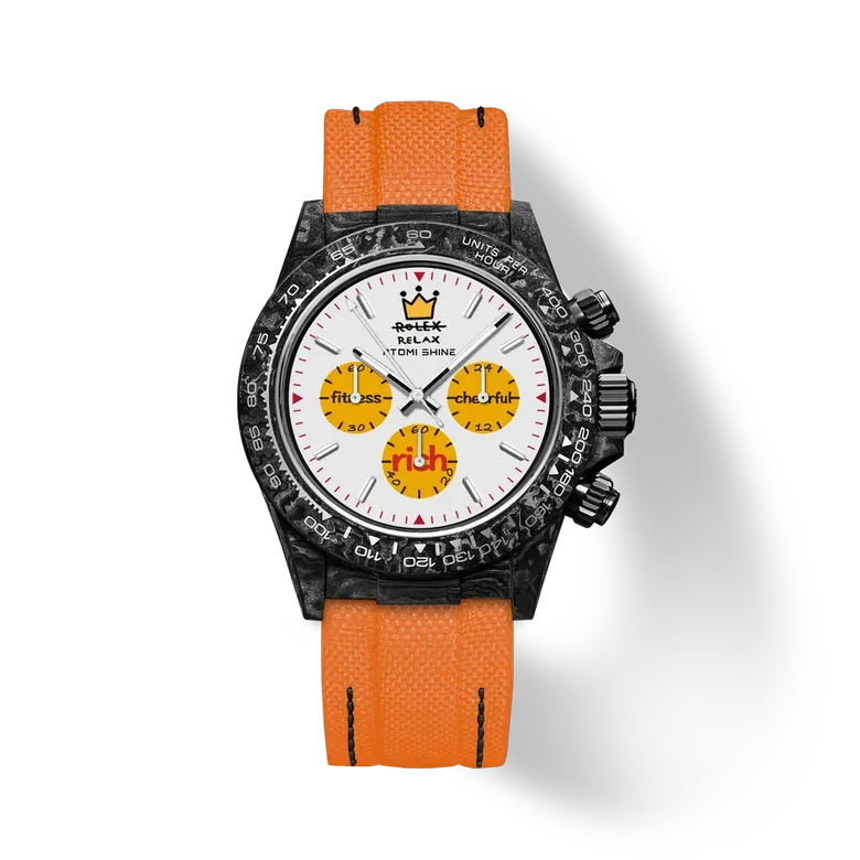 Velocirex Carbon Fiber Watch 39mm, Orange Spirit