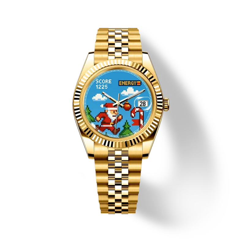 Eondate Maxi Classic Watch 40mm, Pixel Santa