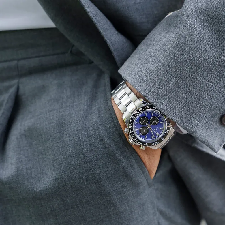 Velocirex Classic Watch 39mm, Azure Chrono