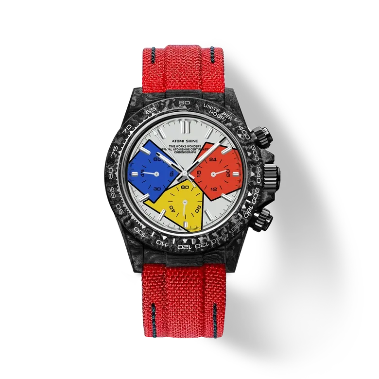 Velocirex Carbon Fiber Watch 39mm, Red Motion
