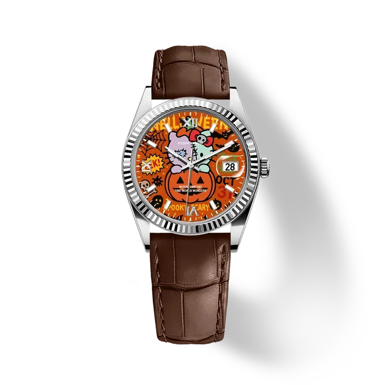 Eondate Classic Leather Watch 36mm, Mystic Spirit