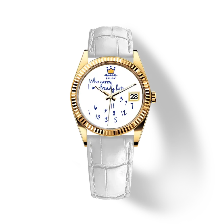 Eondate Classic Leather watch 36mm, Golden Whimsy