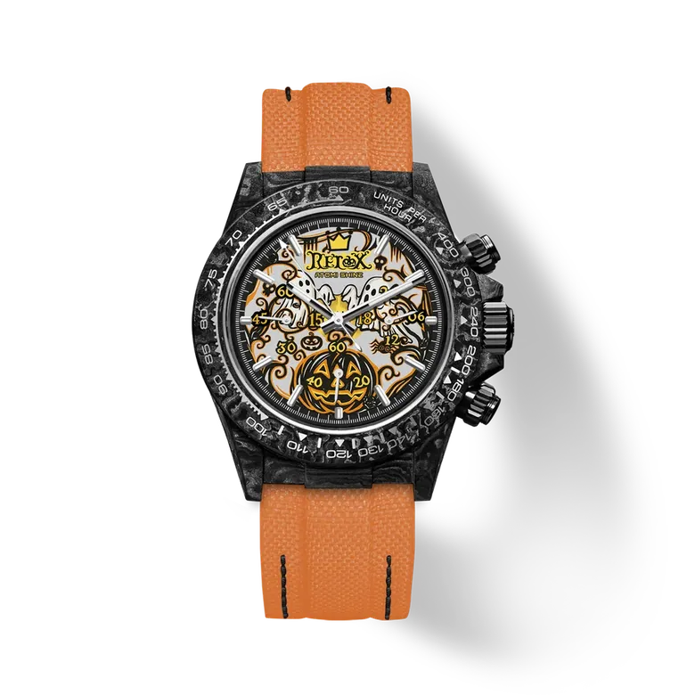 Velocirex Carbon Fiber Watch 39mm, Pumpkin Spirit