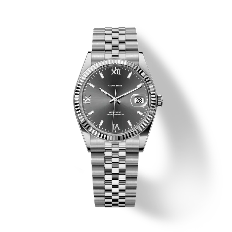 Eondate Classic Watch 36mm, Charcoal Elegance