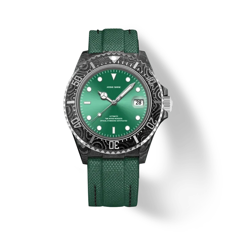 Hydrocore Carbon Fiber Watch Automatic, Forest Pulse