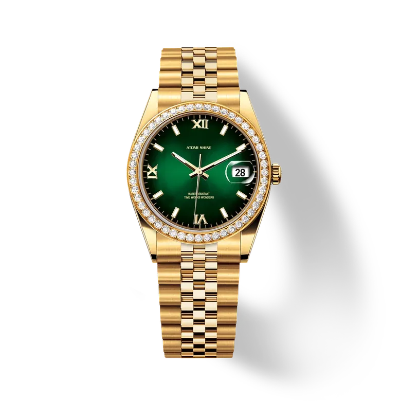 Eondate Diamond Watch 36mm, Luxe Green, 1.3CTS