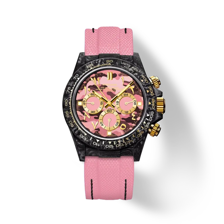 Velocirex Carbon Fiber Watch 39mm, Pink Velocity