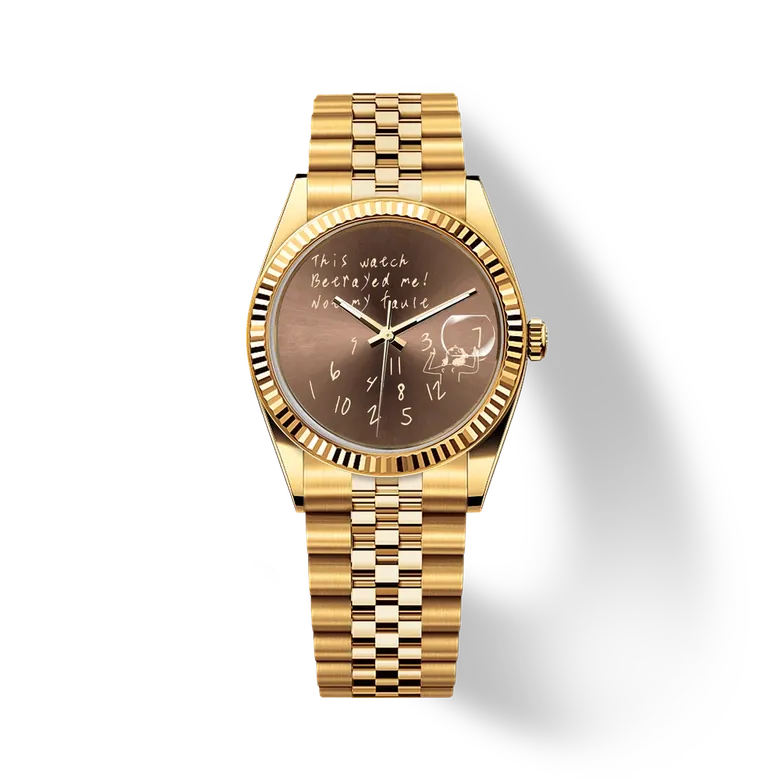 Eondate Classic Watch 36mm, Golden Chaos