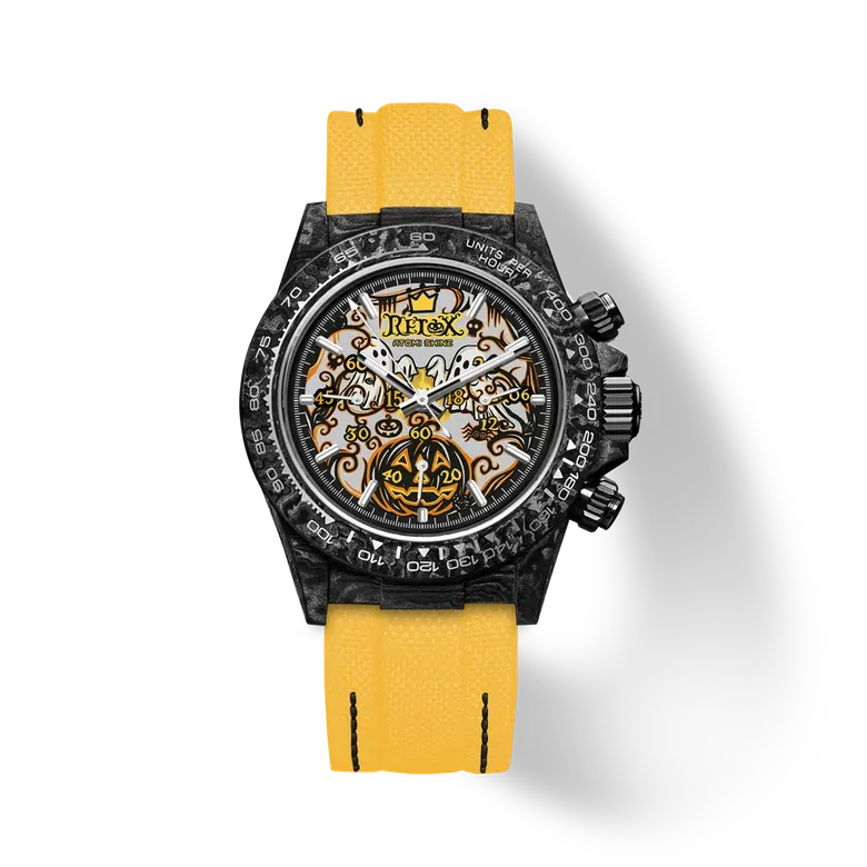 Velocirex Carbon Fiber Watch 39mm, Pumpkin Blaze