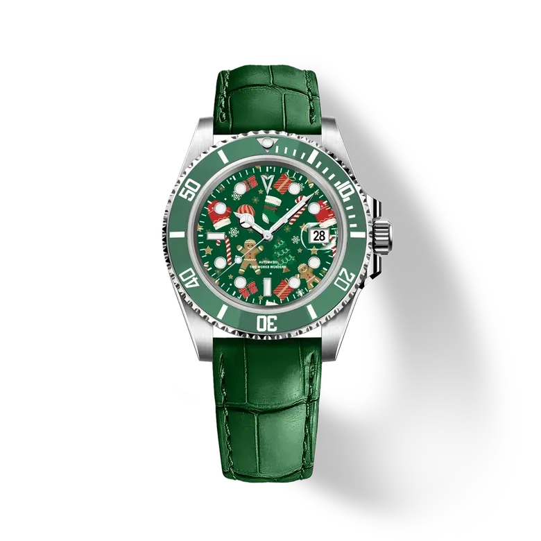 Hydrocore Classic Leather Watch Automatic, Yuletide Motion