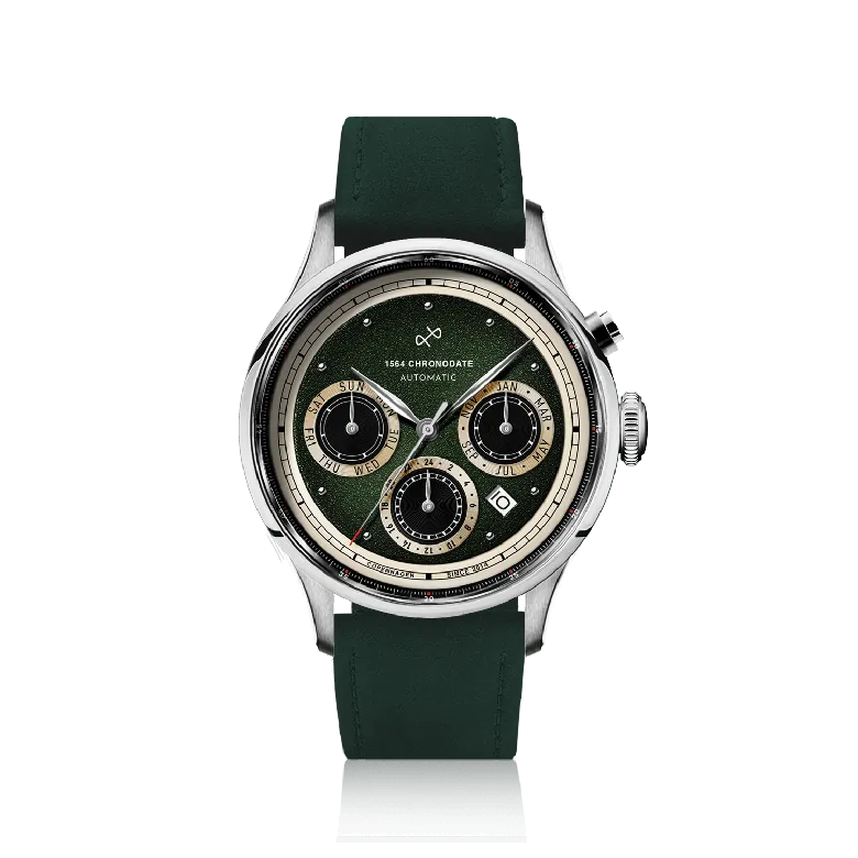 1564 Chronodate Automatic, Steel / Garnish Green