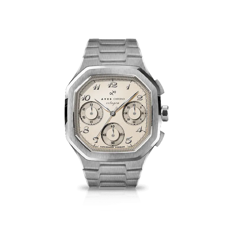 1904 Chrono, Steel / Off White