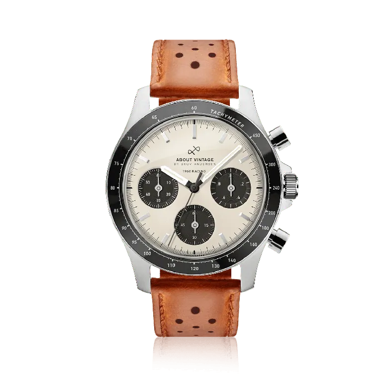 1960 Racing Chronograph, Steel / Off White & Black