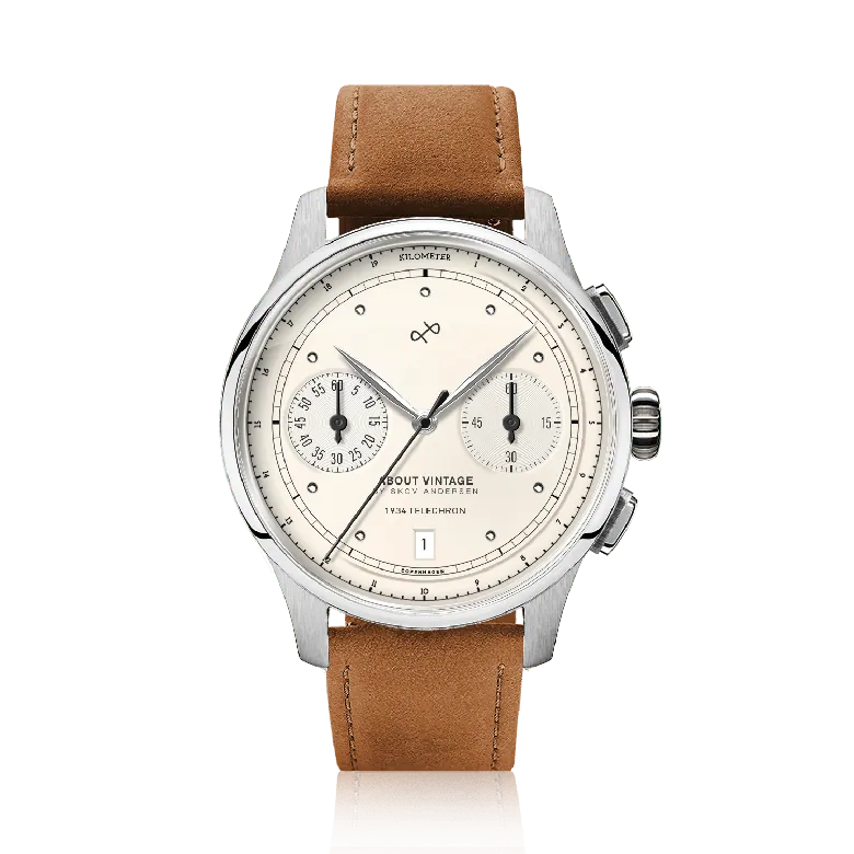 1934 Telechron, Steel / Off White