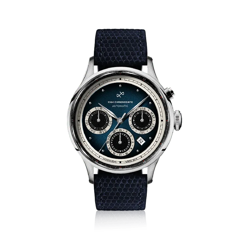 1564 Chronodate Automatic, Steel / Blue