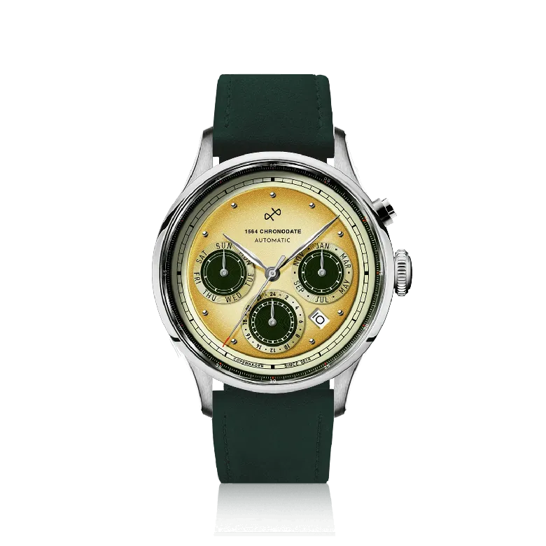 1564 Chronodate Automatic, Steel / Limoncello