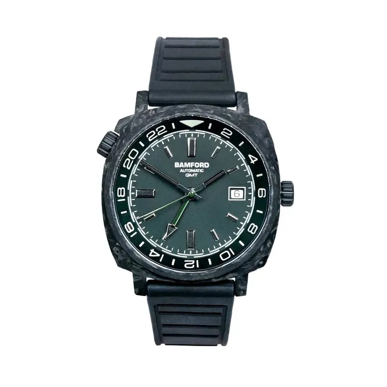 GMT Forged Carbon Dark Muted Green with Silver Accents (In Stock - Ships Now)