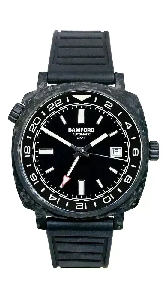 GMT Forged Carbon - Black with White accents - Gloss black dial