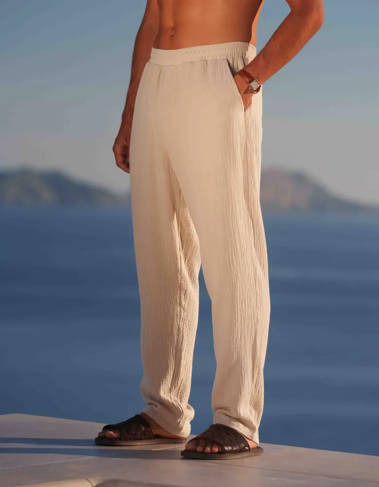 Men's Sand Cotton Gauze Trouser | Soft Cotton Trousers for Men | Quality products, great prices