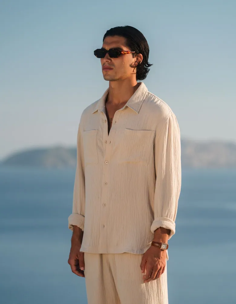 Men's Sand Cotton Gauze Shirt | Soft Cotton Shirts for Men | Forever elevating your style