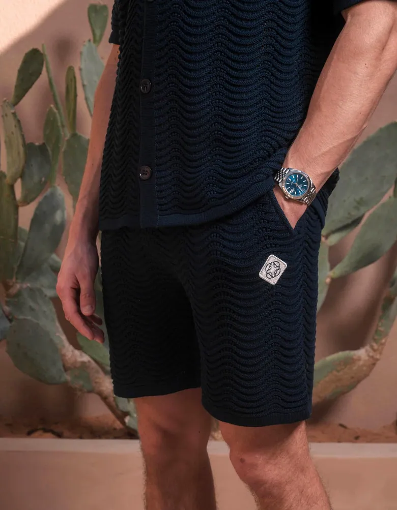 Men's Navy Ocean Crochet Short | Crochet Shorts for Men | Quality products, great prices