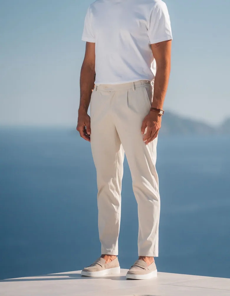 Men's Stone Monaco Chino Trouser | Smart Chino Trouser for Men | Shop the latest trends