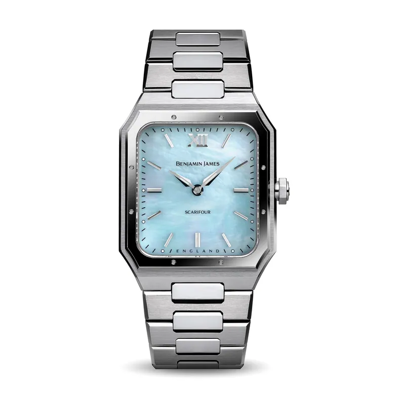 Scarifour Ice Blue MoP | 31mm Limited Production Watch | Benjamin James