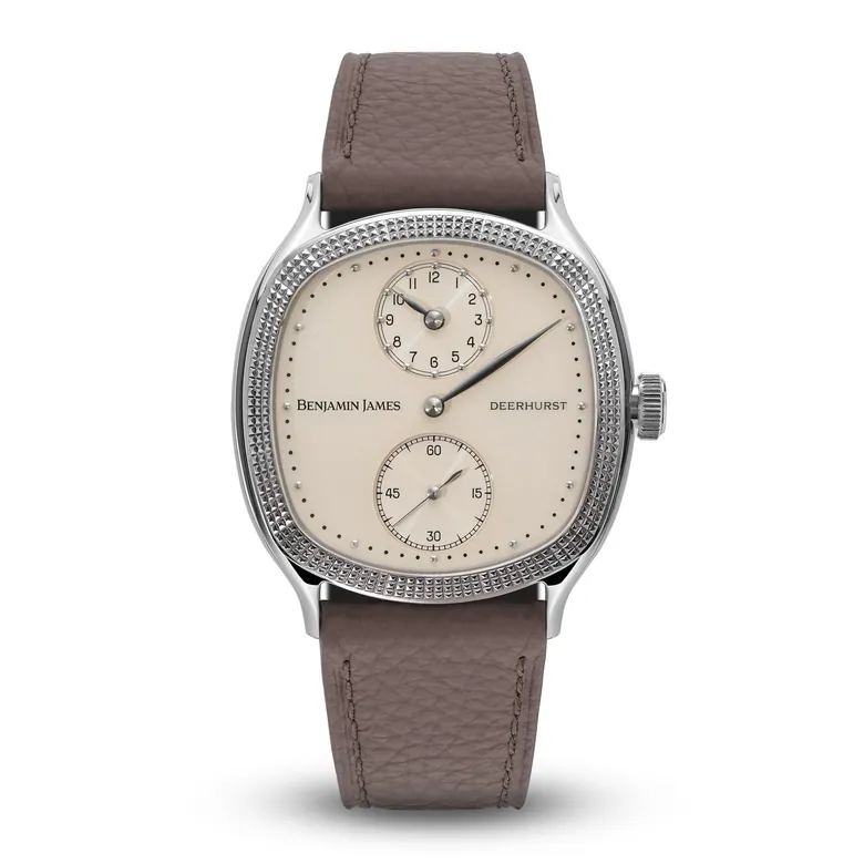 Deerhurst Regulator Old English White | 36mm Hand-Wound Dress Watch | Benjamin James