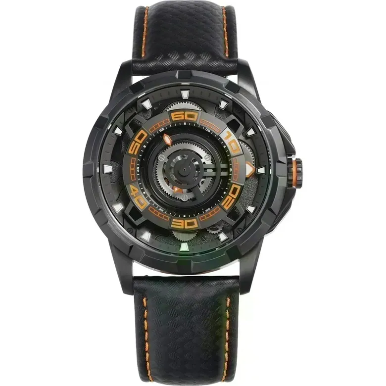 Men's Skeleton Mechanical Watch | Automatic Luxury Timepiece-AM198M-BLK