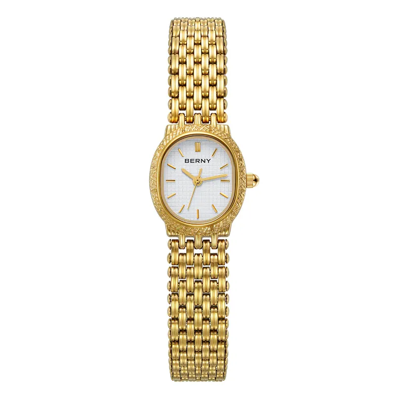BERNY-Women Quartz Tonneau Gold Watch-2146L