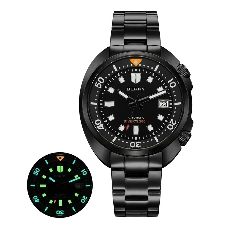 BERNY-Men Automatic Compressor-style Diver Watch V2 -AM1970MS-BLK