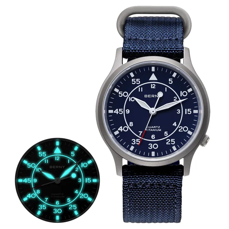 BERNY-Men Quartz Titanium Field Watch-T2566M