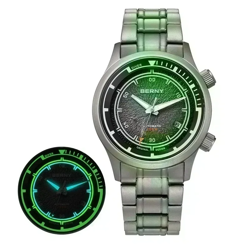 BERNY-Men Automatic Titanium Diver Watch-AMT159MS