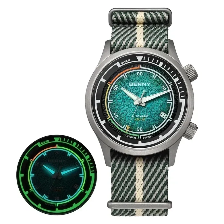 BERNY-Men Automatic Titanium Diver Watch-AMT159MNY