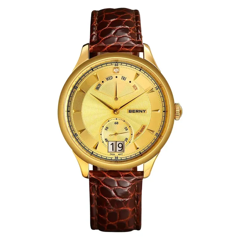 BERNY-Men Quartz 18K Gold Watch-2799MKG