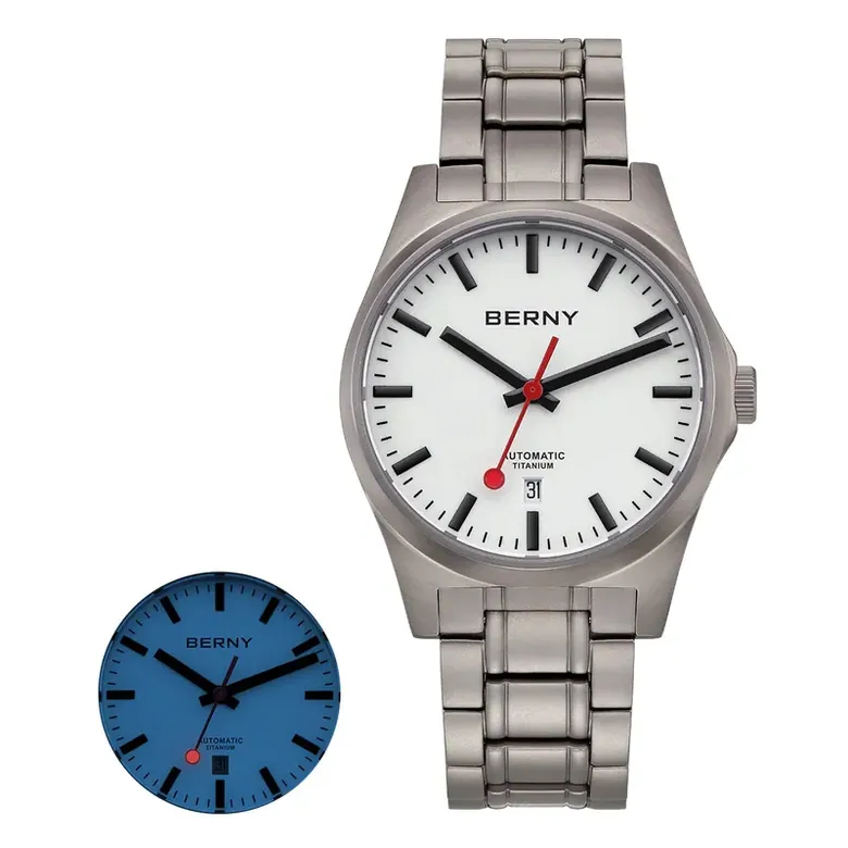 BERNY-Men Automatic Titanium Railroad Watch-AMT258MS